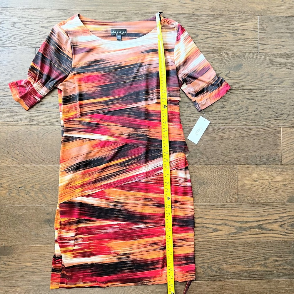 Connected Apparel Multicolor Abstract Print Dress… - image 4